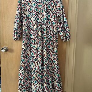 Anthropologie Maeve Multicolor Abstract Maxi Dress